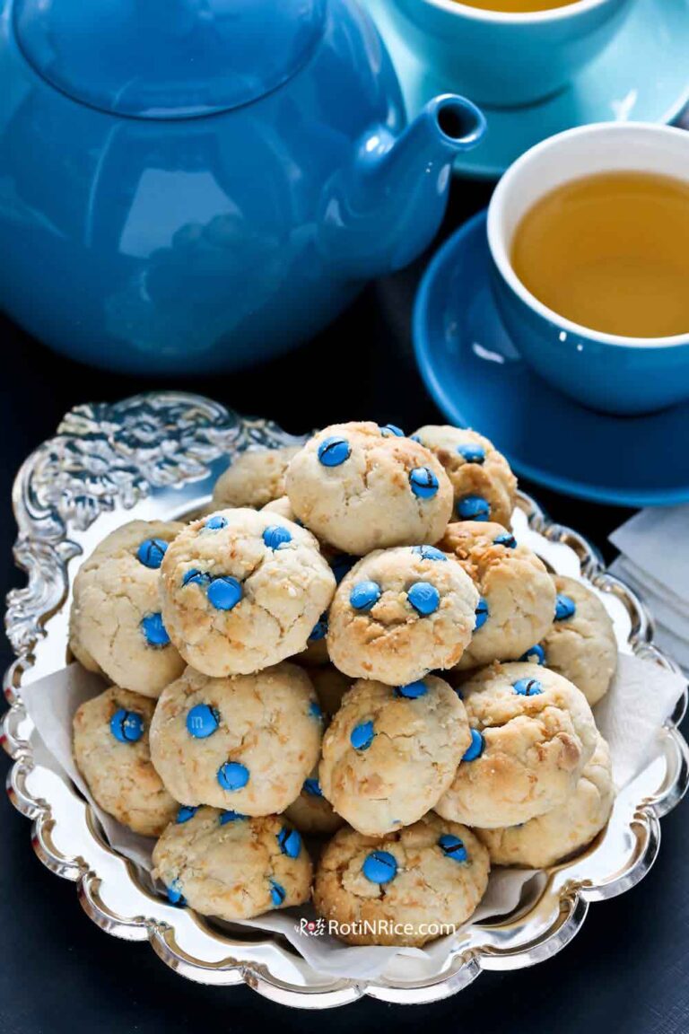 M&M Coconut Snowball Cookies - Roti n Rice