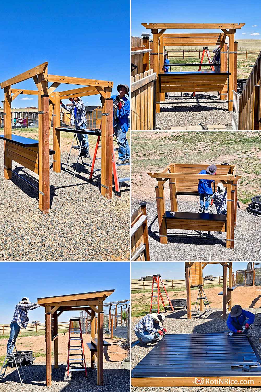 Installing the outdoor bar kit.