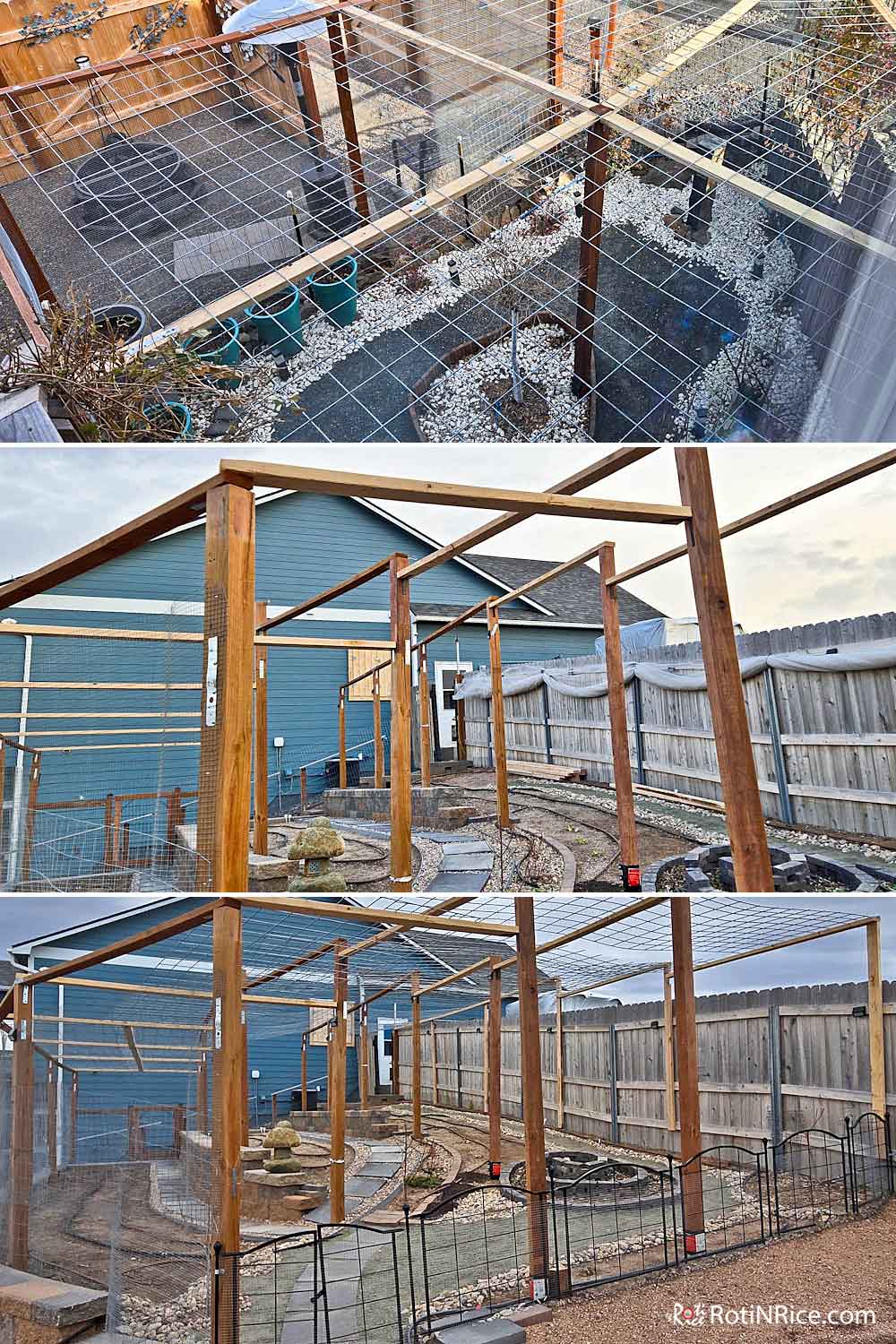 Cattle panel structures for the Japanese Garden and West Terrace Garden.