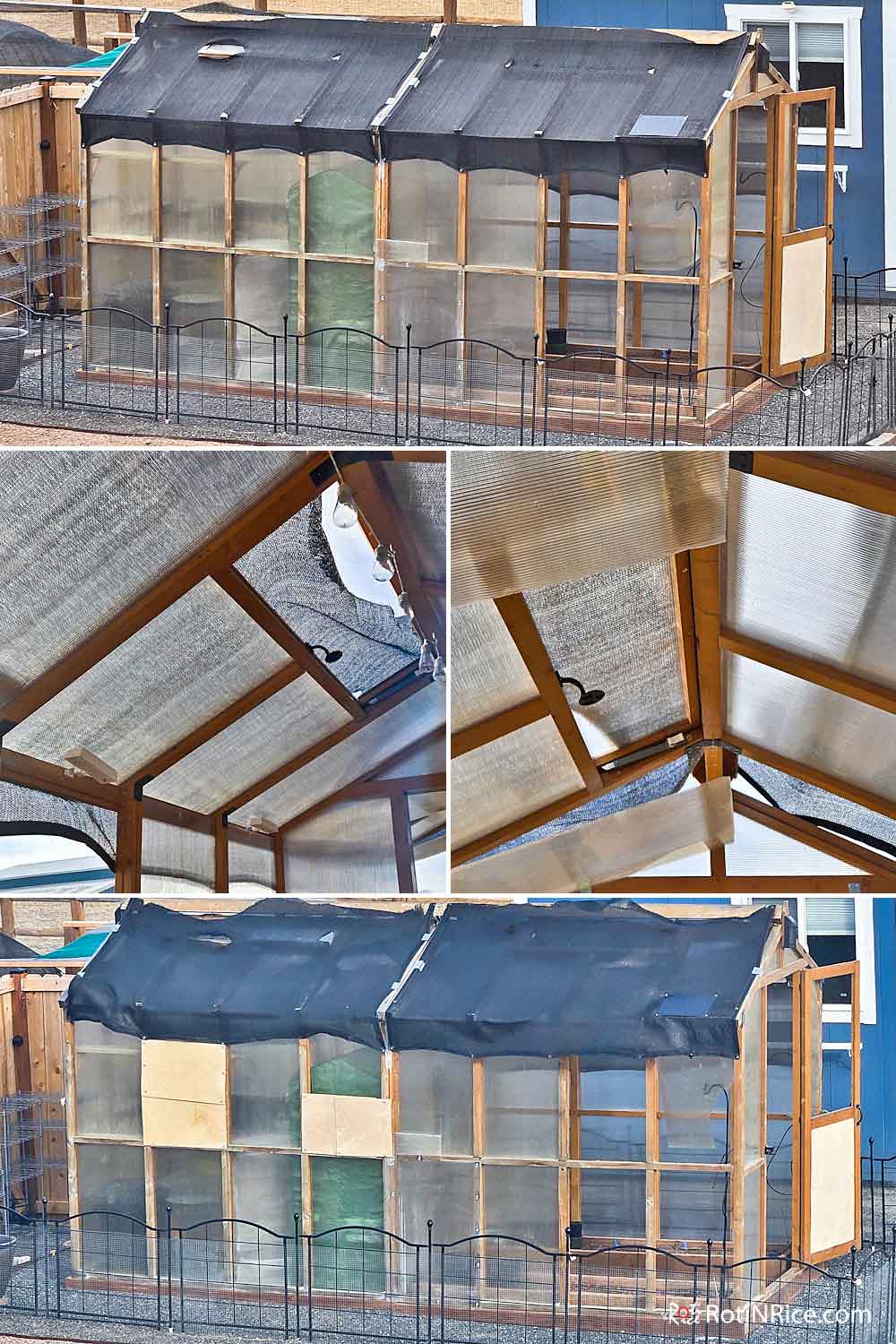 Stand-Alone Greenhouse with impact damage and blown out panels.